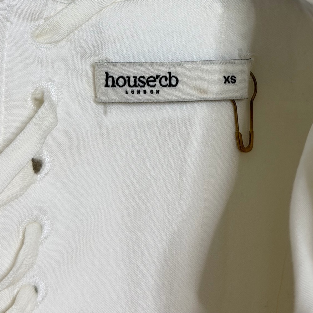 House of CB Amara White Stretch Cotton Corset Midi Dress - Picture 10 of 11